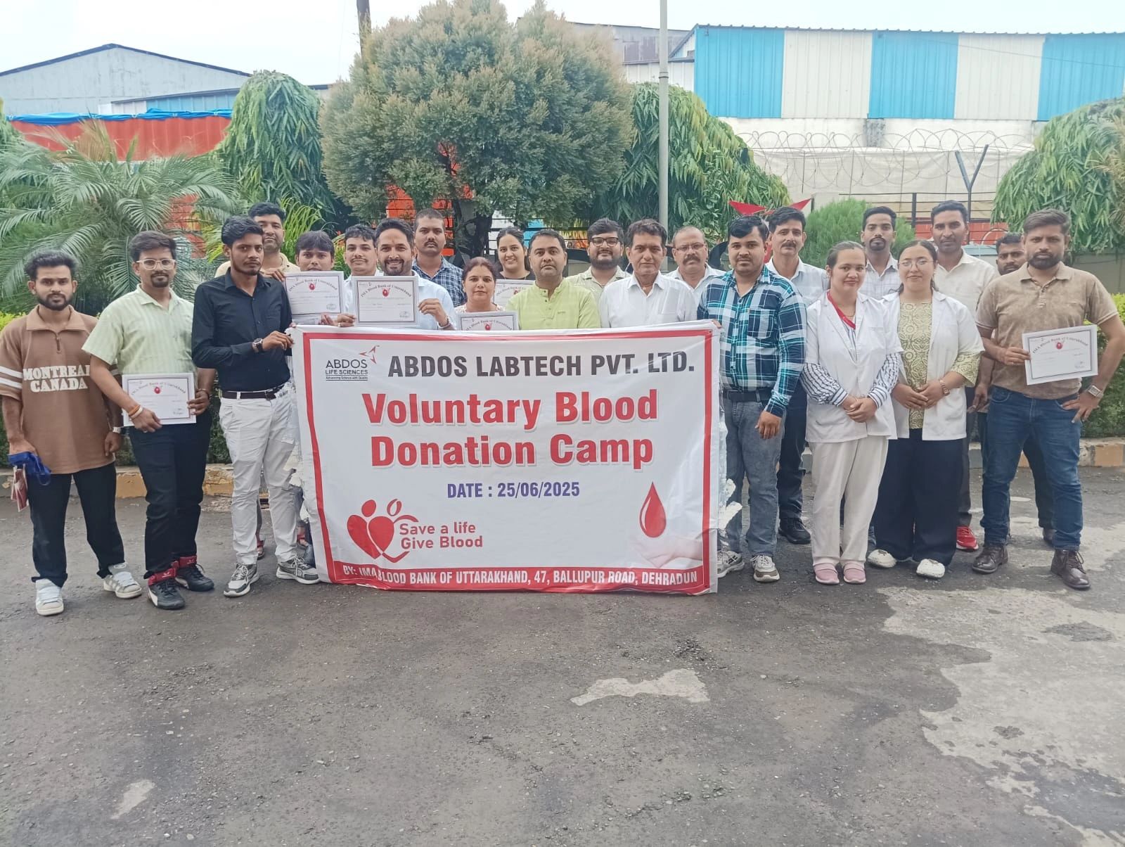 Blood Donation Camp at our facilities in Roorkee